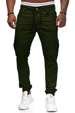 Cassiecy Cargohose Herren Slim Fit Casual Jogger Chino Cargo Hosen Stretch Jogginghose Sporthose Freizeithose mit 6 Taschen Herren Hose (XXL, Armeegrün) von Cassiecy