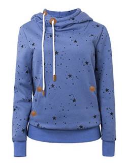 Cassiecy Damen Kapuzenpullover Winter Langarm Hoodie Pullover Baumwoll Zipped Sweatshirt Winterjacke Mantel Outwear (M, Blau) von Cassiecy