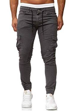 Herren Hose Jogger Chino Cargo Jeans Hosen Stretch Sporthose Herren Hose mit Taschen Slim Fit Freizeithose (Dunkelgrau, 3XL) von Cassiecy