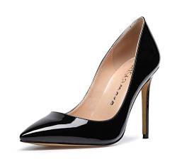 Castamere Damen High Heels Spitzen Stiletto Pumps 10CM Lackleder Schwarz Schuhe EU 42.5 von Castamere