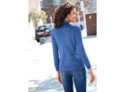 Stehkragenpullover CASUAL LOOKS "Pullover" Gr. 50, blau Damen Pullover Rollkragenpullover von Casual Looks
