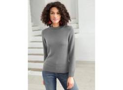 Stehkragenpullover CASUAL LOOKS "Pullover" Gr. 54, grau (grau, meliert) Damen Pullover Rollkragenpullover von Casual Looks