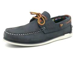 Casual Herren Bootsschuhe Blau Navy Nubuk Leder Segelschuhe Goodyear Rahmengenäht Echtleder Schnürsenkel Mokassin Deckschuhe Größe 44 EU von Casual