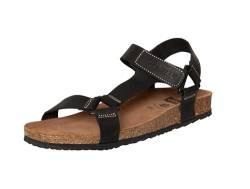 Riemchen Sandalen für Herren Echt Leder Outdoor Freizeitschuhe mit Klettverschluss Gesundheitsschuhe Pantoletten Braun & Schwarz (Schwarz, EU Schuhgrößensystem, Erwachsene, Herren, Numerisch, M, 41) von Casual