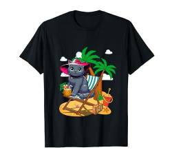 Chartreux On Beach Kostüm Sommer Urlaub Liebhaber Besitzer T-Shirt von Cat Vacations Costume