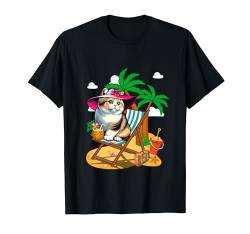 Munchkin Katze am Strand Kostüm Sommer Urlaub Liebhaber Besitzer T-Shirt von Cat Vacations Costume