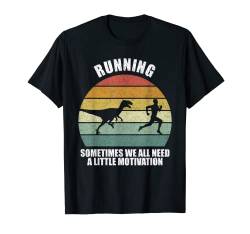 Retro Laufshirt T-Rex Funny Dinosaurier Running Motivation T-Shirt von Catch Some Rays