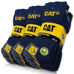 9 Paar CAT® REAL WORK SOCKS Damen Herren Arbeitssocken Business Socken Strümpfe Größenauswahl 35-50 (as3, numeric, numeric_35, numeric_40, regular, regular, 9 Paar Blau, 35-40) von Caterpillar