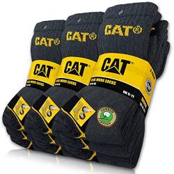 9 Paar CAT® REAL WORK SOCKS Damen Herren Arbeitssocken Business Socken Strümpfe Größenauswahl 35-50 (as3, numeric, numeric_41, numeric_45, regular, regular, 9 Paar Grau, 41-45) von Caterpillar