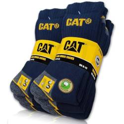 Caterpillar 6 Paar CAT REAL WORK SOCKS Damen Herren Arbeitssocken Business Socken Strümpfe Blau Größe 41-45 von Caterpillar