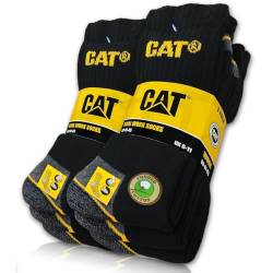 Caterpillar 6 Paar CAT REAL WORK SOCKS Damen Herren Arbeitssocken Business Socken Strümpfe Schwarz Größe 43-46 von Caterpillar