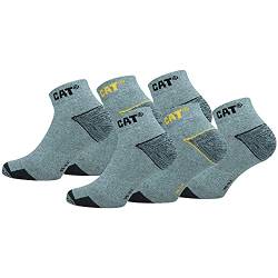 Caterpillar 6 Paare CAT Herren Universal/Arbeit kurze Socken ausgezeichnete qualität von Baumwolle (Grau Melange, 39-42) von Caterpillar