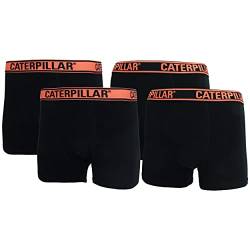 Caterpillar Boxer Man, 4er Pack, Farbiger Elastischer Saum, Baumwolle (Schwarzes Orange, M) von Caterpillar