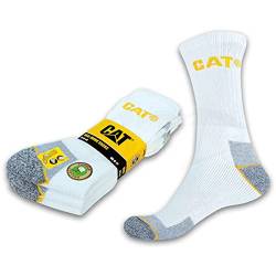 Caterpillar CAT® REAL WORK SOCKS Damen Herren Arbeitssocken Business Socken Strümpfe Größe 35-50 (41-45, 12 Paar Weiß) von Caterpillar