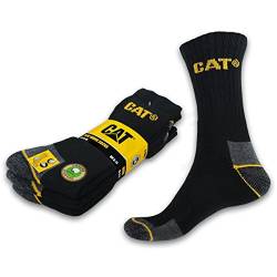 Caterpillar CAT® REAL WORK SOCKS Damen Herren Arbeitssocken Business Socken Strümpfe Größe 35-50 (41-45, 6 Paar Schwarz) von Caterpillar