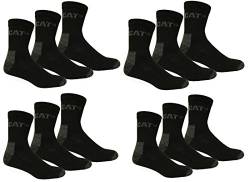 Caterpillar CAT 3|6|9|12|24 Paar kurze Arbeitssocken, Schwarz, 41-45 oder 46-50 (Übergröße), Quarter WORK Socks, Socken, Strümpfe, Sneakersocken (46-50, 12 Paar) von Caterpillar