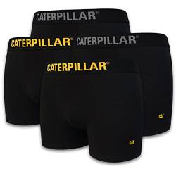 Caterpillar CAT Boxershorts Schwarz | Größen M, L, XL, XXL, XXXL, 2XL, 3XL | Herren Boxer Short Unterhosen | Retro Shorts Etikettenlos | 4er | 8er | 12er Pack (4, 3XL) von Caterpillar