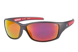 Caterpillar Men's CTS-8016 Polarized Wrap Sunglasses, Rubberized Matte Grey, 65 mm von Caterpillar