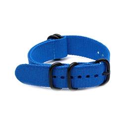 NATO Nylonband Breathable Armband Armband Ersatzuhrenarmband Gestreifte Uhren Zubehör, Blau, 24mm von Catforest