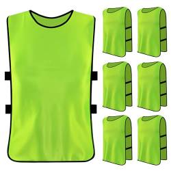 Catime 6 Stück Fußball Leibchen Set, Trainingsleibchen Basketball, Sports Mesh Bibs, Leibchen Mesh Weste, Sport Trikot Leibche für Erwachsene, Trainingsleibchen für Herren Damen von Catime