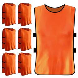 Catime 6 Stück Fußball Leibchen Set, Trainingsleibchen Basketball, Sports Mesh Bibs, Leibchen Mesh Weste, Sport Trikot Leibche für Erwachsene, Trainingsleibchen für Herren Damen von Catime