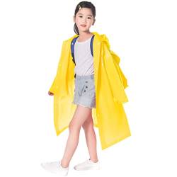 Kinder Wasserdicht Regenponcho, EVA Regenmäntel mit Kapuze für Mädchen Jungen, Kleinkind Regenanzug Regenjacke, Kinder Regencape Regenschutz für Outdoor Radfahren Wandern Camping (Gelb) von Catime