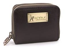 Catwalk Collection Handbags - Damen Leder Geldbörse - Portemonnaie Mittelgroß - Münzbörsen mit 13 Kartenfächer - RFID Blocker - ISLA - Braun von Catwalk Collection Handbags