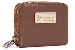 Catwalk Collection Handbags - Damen Leder Geldbörse - Portemonnaie Mittelgroß - Münzbörsen mit 13 Kartenfächer - RFID Blocker - ISLA - Hellbraun von Catwalk Collection Handbags