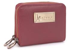 Catwalk Collection Handbags - Damen Leder Geldbörse - Portemonnaie Mittelgroß - Münzbörsen mit 13 Kartenfächer - RFID Blocker - ISLA - Rot von Catwalk Collection Handbags