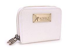 Catwalk Collection Handbags - Damen Leder Geldbörse - Portemonnaie Mittelgroß - Münzbörsen mit 13 Kartenfächer - RFID Blocker - ISLA - Weiß von Catwalk Collection Handbags