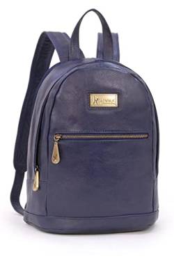 Catwalk Collection Handbags - Damen Leder Rucksackhandtasche - Anti Diebstahl Rucksack Groß - Backpack - Passend für Notizbuch A4 - FERN - Blau von Catwalk Collection Handbags