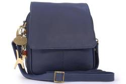 Catwalk Collection Handbags - Damen Leder Umhängetasche - Crossbody Bag/Handtasche Klein - Verstellbarer Abnehmbarer Gurt - TEAGAN - Blau von Catwalk Collection Handbags