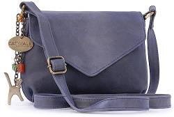Catwalk Collection Handbags - Damen Leder Umhängetasche - Crossbody Bag/Handtasche Klein - Verstellbarer Schultergurt - ERIN - Blau von Catwalk Collection Handbags