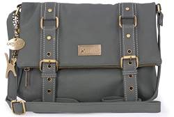 Catwalk Collection Handbags - Damen Leder Umhängetasche - Crossbody Bag/Handtasche Mittelgroß - Verstellbarer Schultergurt - ABBEY ROAD - Dunkelgrün von Catwalk Collection Handbags