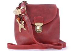 Catwalk Collection Handbags - Damen Leder Umhängetasche - Crossbody Bag Handtasche Klein/Mittelgroß - Verstellbarer Schultergurt - FRANKIE - Rot von Catwalk Collection Handbags