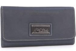 Catwalk Collection Handbags - Geldbörse Damen Leder - Portemonnaie Mittelgroß - 14 Kartenfächer und Münzfach - RFID Blocker - Gemma - Blau von Catwalk Collection Handbags