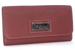 Catwalk Collection Handbags - Geldbörse Damen Leder - Portemonnaie Mittelgroß - 14 Kartenfächer und Münzfach - RFID Blocker - Gemma - Rot von Catwalk Collection Handbags
