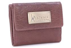 Catwalk Collection Handbags - Leder Geldbörse Damen - Portemonnaie Klein - 6 Kartenfächer und Münzfach - RFID Schutz - Geschenkbox - EVE - Braun von Catwalk Collection Handbags