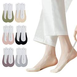 6 Paar Damen Füßlinge Socken Zehensockenaus Invisible Baumwolle High Heel Kissen Schuheinlagen von Caudblor