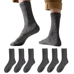 Caudblor 6 Paar Wollsocken Lange Herren Damen Wandersocken Weich Bequem Wolle Wintersocken Haussocken Thermosocken 38-42 von Caudblor