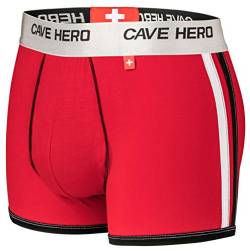 Cave Hero Herren Shorts mit Push up Effekt (L, rot) von Cave Hero