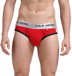 Cave Hero Herren Slip mit Push up Effekt (XL, rot) von Cave Hero