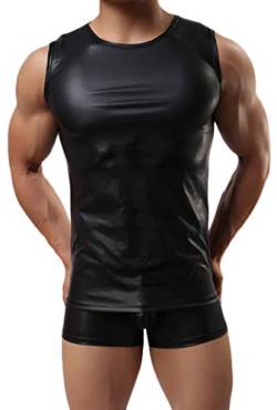 Cave Hero Latex ähnliches Herren Top - Kunstleder Tank Top (L) von Cave Hero