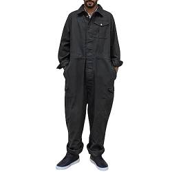 Arbeitsoverall Herren Overall Arbeitskleidung mit Taschen Loose Fit Latzhose für Männer Einfarbig Arbeitsoverall Schutzoverall Schutzanzug Loose Fit Overall von Caxndycing