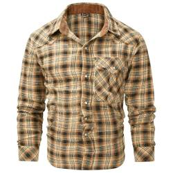 Caxndycing Herren Flanellhemd Langarm Kariertes Druckknöpfe Hemd mit Tasche Herbst Winter Mode Top Kariert Flanellhemden Langarm Casual Langarmhemd Hemden aus Flanell Herrenhemd von Caxndycing