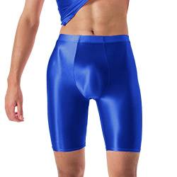 Caxndycing Herren Glänzend Leggings Öl Nylon Strumpfhosen Shorts mit Bulge Pouch Figurformende Feinstrumpfhose Strumpfhose Laufhosen Sportleggings Atmungsaktiv Tights Shorts Kurz Hose von Caxndycing