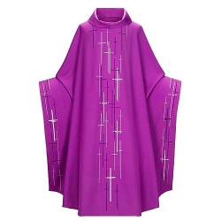 Caxndycing Herren Klerus Priester Römische Celebrant Taufen Kostüm Vestment Messgewand Erwachsenen Kirche Katholisch Vater Masse Gewänder Robe Vintage Kleidung von Caxndycing