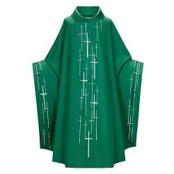 Caxndycing Herren Klerus Priester Römische Celebrant Taufen Kostüm Vestment Messgewand Erwachsenen Kirche Katholisch Vater Masse Gewänder Robe Vintage Kleidung von Caxndycing
