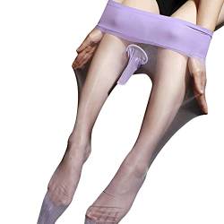 Caxndycing Herren Ultradünne 0d Strumpfhosen Nylon Glanz Strümpfe Sexy Leggings Öl Pantyhose mit Bulge Pouch Sissy Dessous Transparent Lange Kompression-Leggings Funktionswäsche von Caxndycing