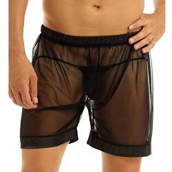 Caxndycing Herren-Unterwäsche Durchsichtige Unterhose Sexy Niedrige Leibhöhe Atmungsaktive Netz-Boxershorts Durchsichtige Trunks Shorts Dessous Unterhosen Reizwäsche Nachtwäsche von Caxndycing